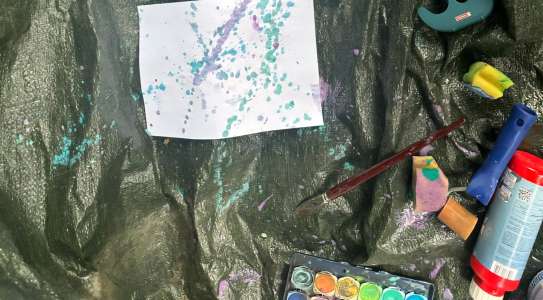 Ferienprogramm im KunstWerkRaum - Leinwandbau & Action Painting frei nach Jackson Pollock 