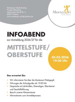 Infoabend Aufnahme Mittel- und Oberstufe – Montessori-Schule Dachau