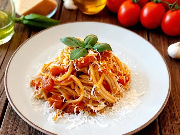 Jung, frech und lecker: Hausgemachte Spaghetti mit frischer Tomatensauce