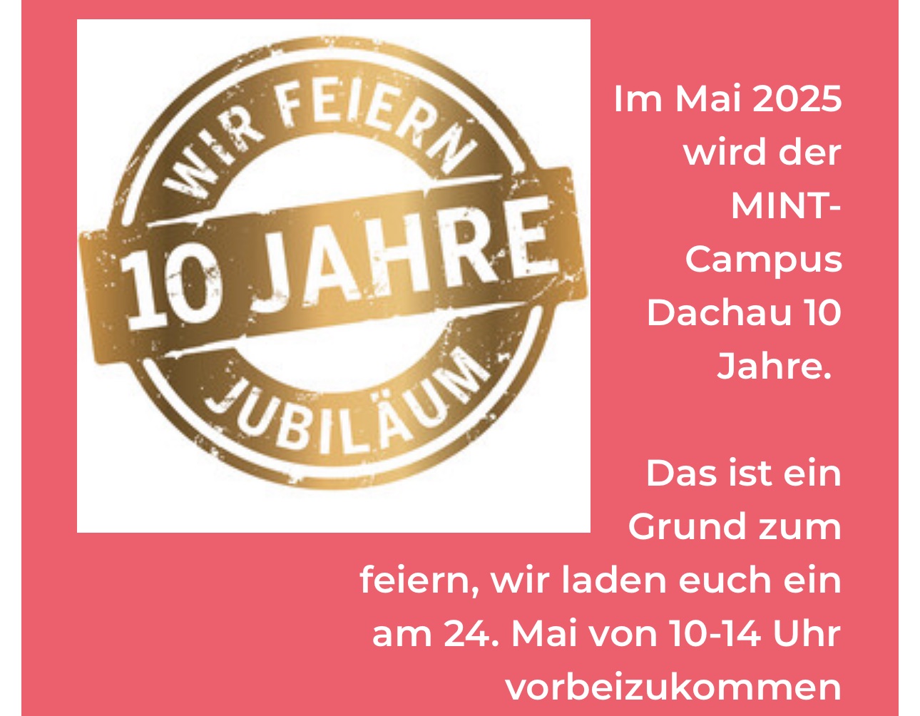 Jubiläum MINT-Campus Dachau Jubiläum MINT-Campus Dachau
